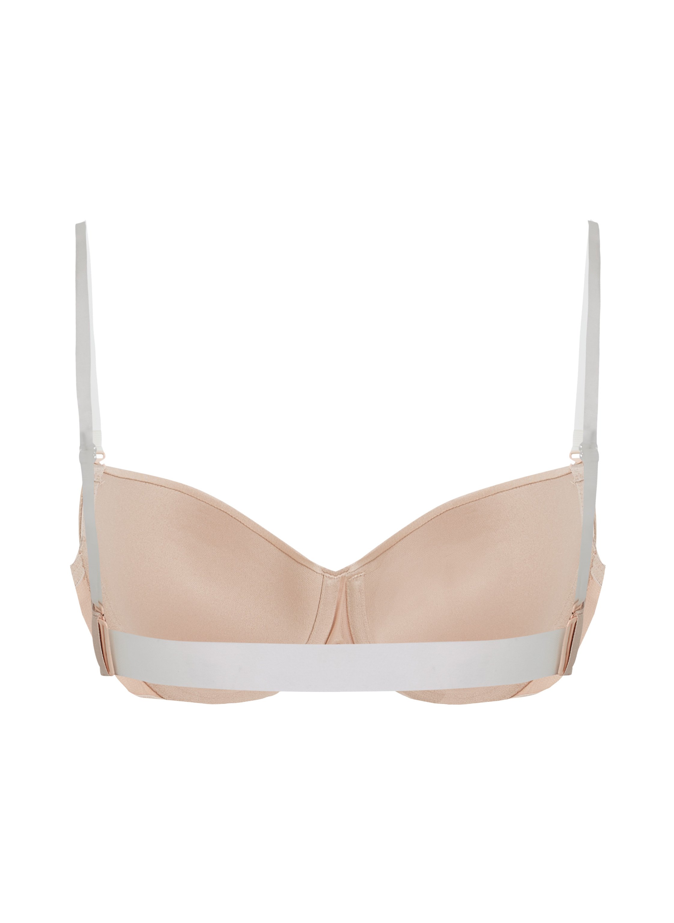 Transparent Back Padded Underwired Bra, Beige, main