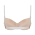 Transparent Back Padded Underwired Bra, Beige