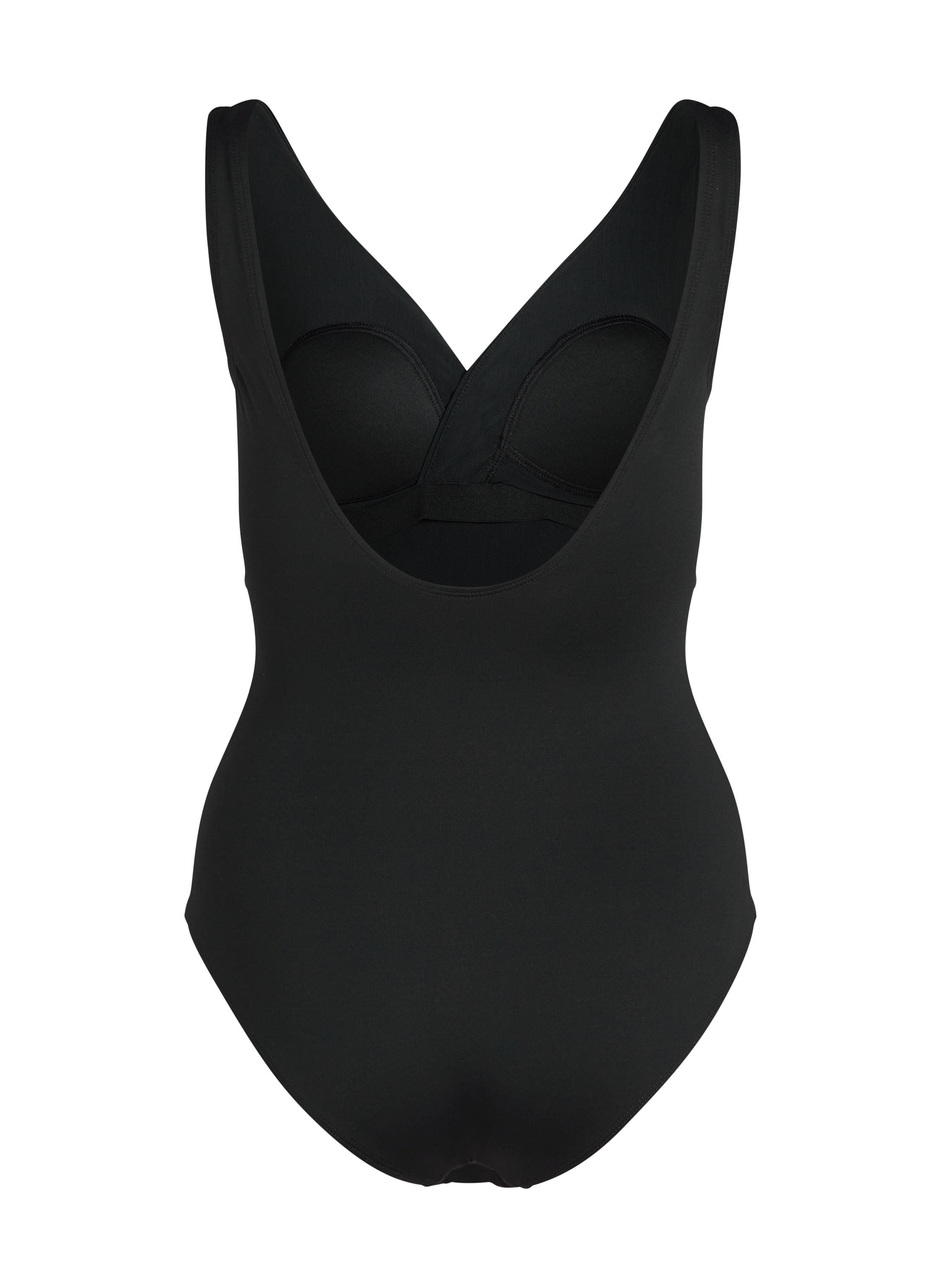 Shaping Shell Mesh Swimsuit, Black, main