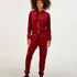 Velour Jogging Bottoms, Red