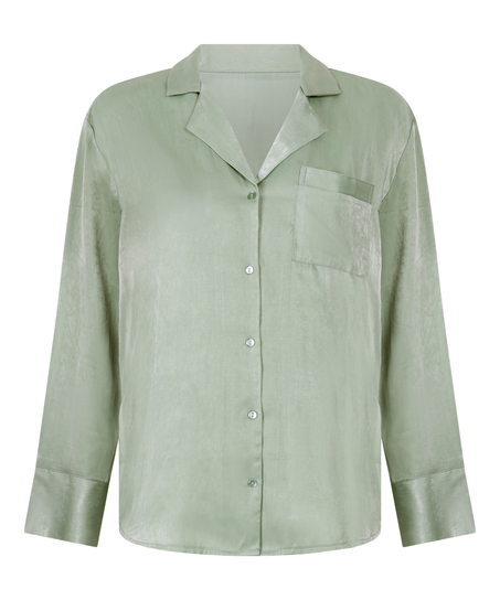 Ayla Satin Long-Sleeved Jacket, Green