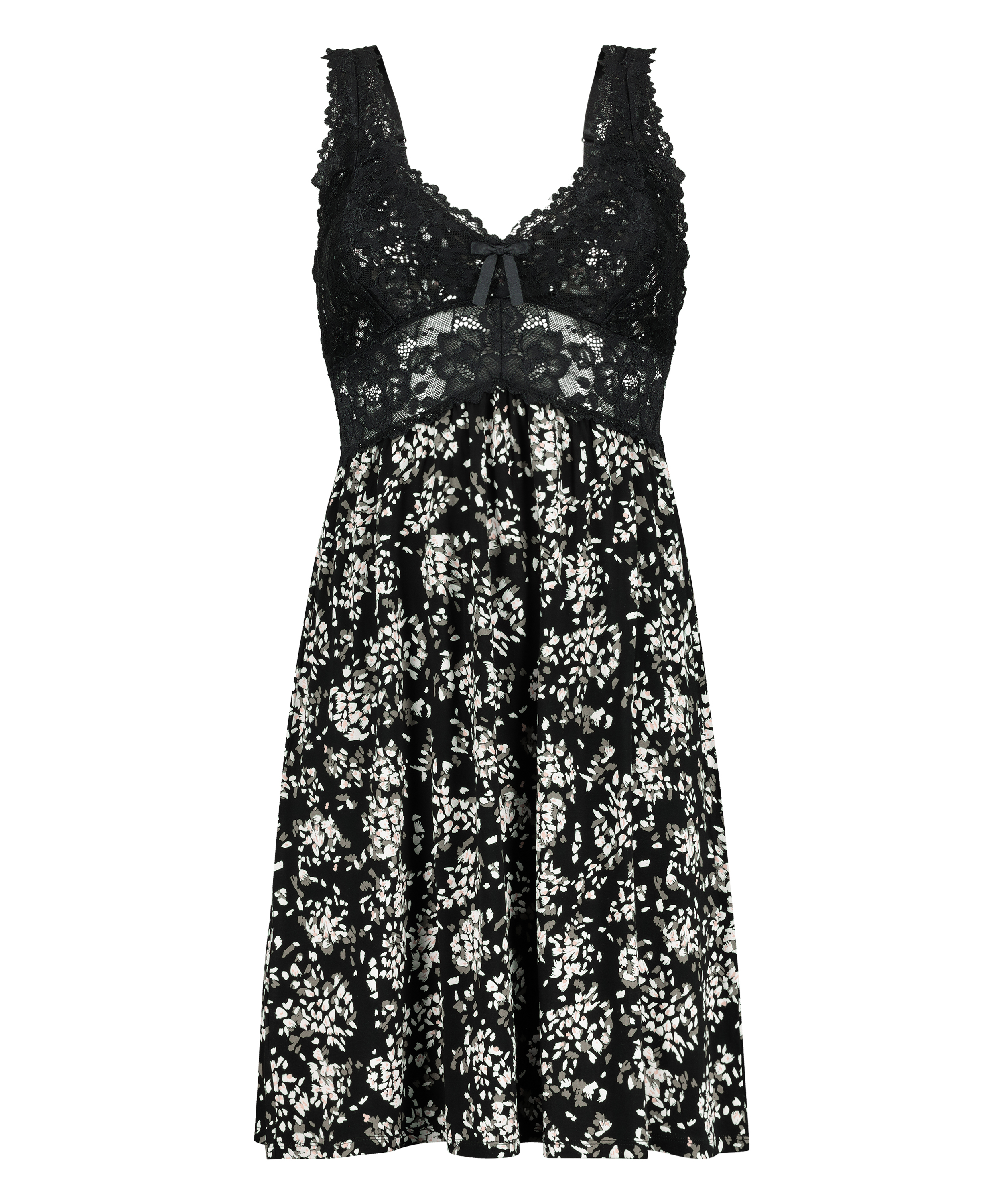 Nora Lace Slip Dress, Black, main