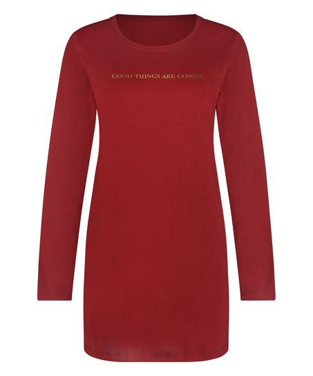 Round Neck Nightshirt, Red