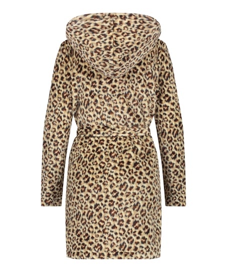 Fleece Bathrobe, Beige