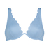 Scallop Non-Padded Underwired Bikini Top, Blue