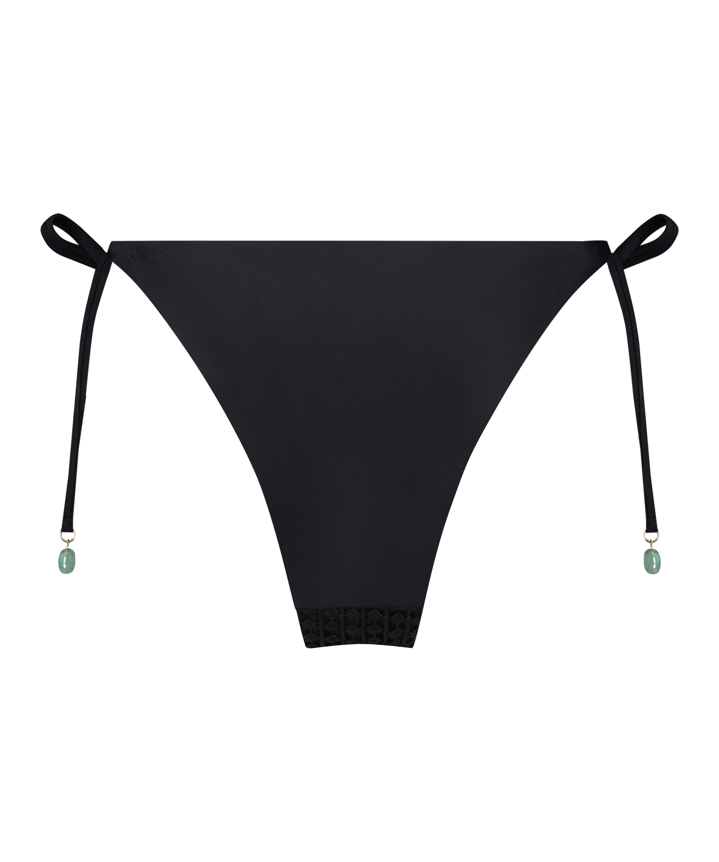 Maui Crochet Cheeky Tanga Bikini Bottoms, Black, main