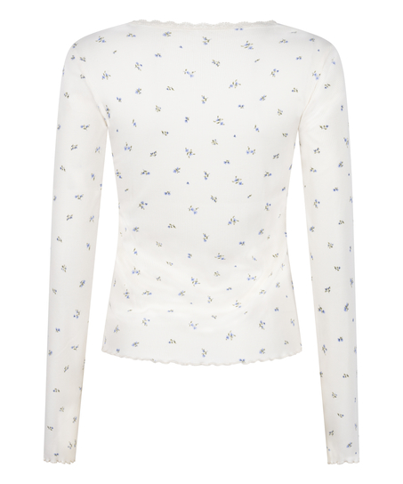 Daisy Pyjama Top, White