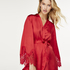 Lace Satin Kimono, Red