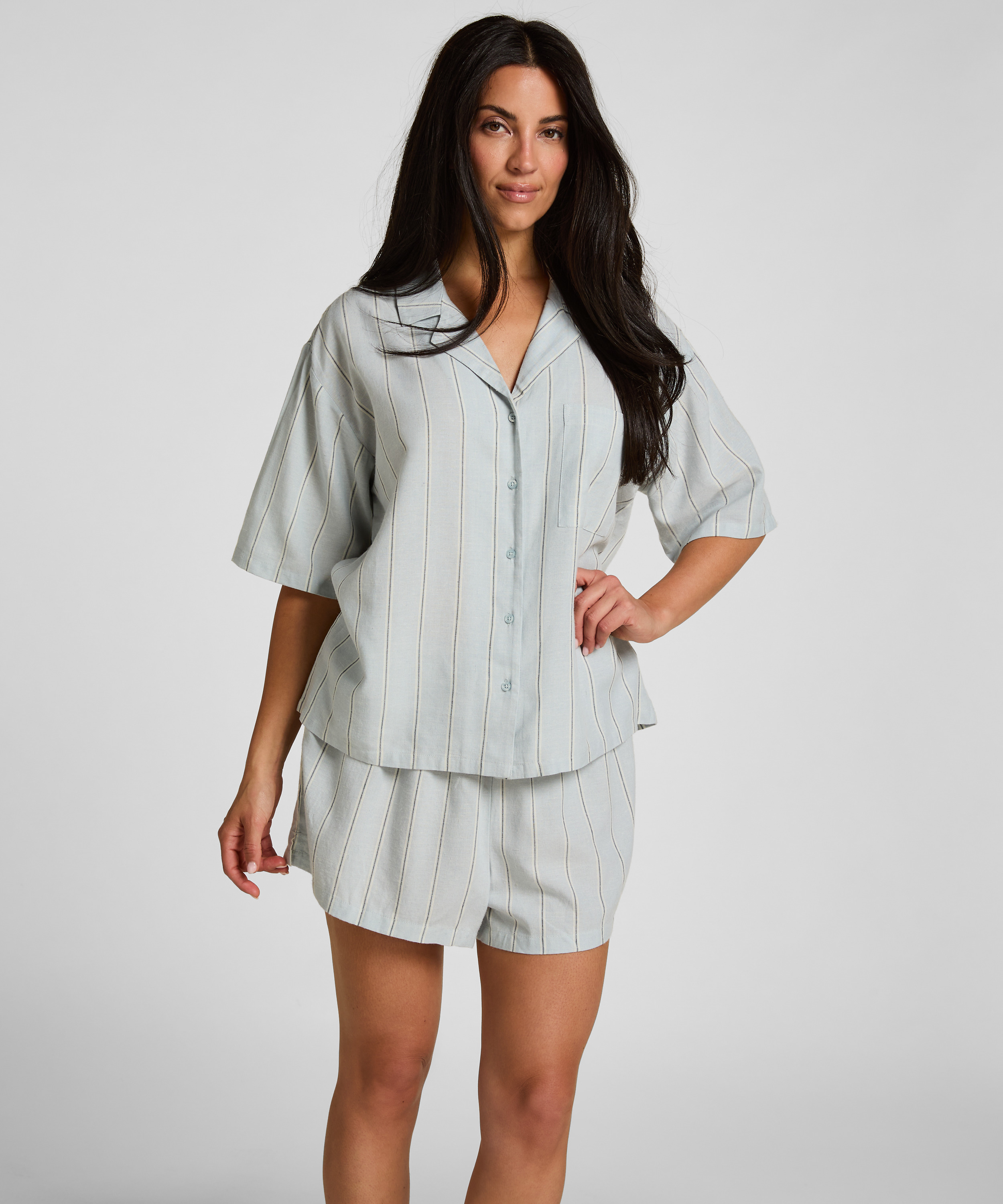 Jacket Linen, Blue, main