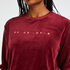 Long-sleeved Velours top, Red