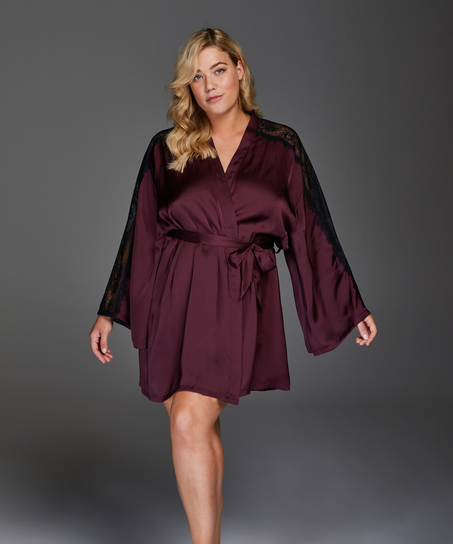 Nadia Satin Kimono, Red