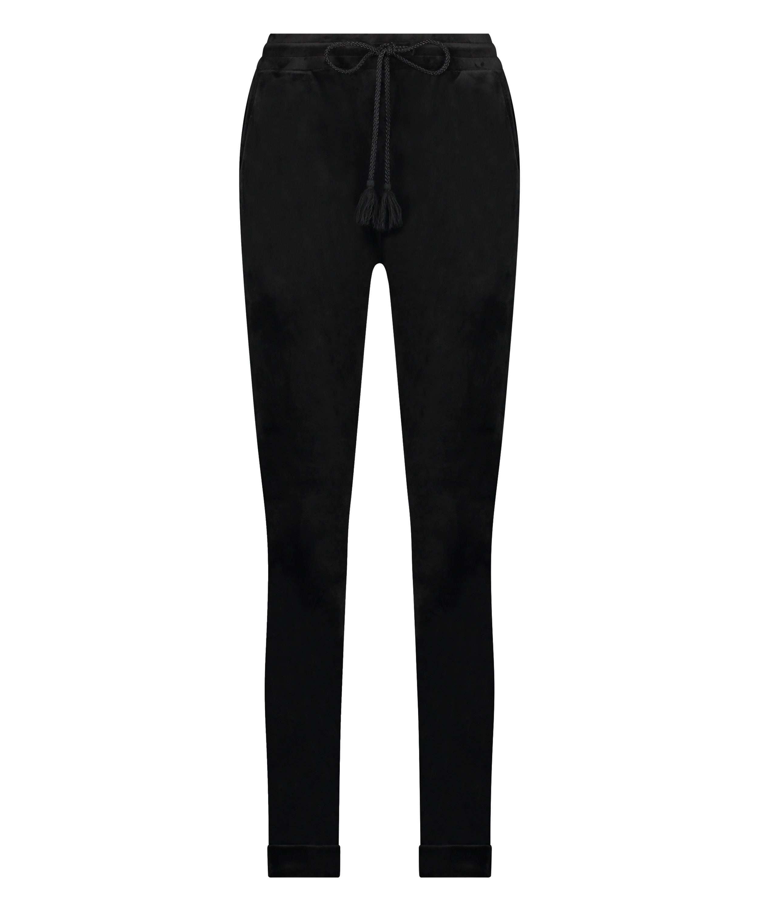 Velours Jogging bottoms, Black, main