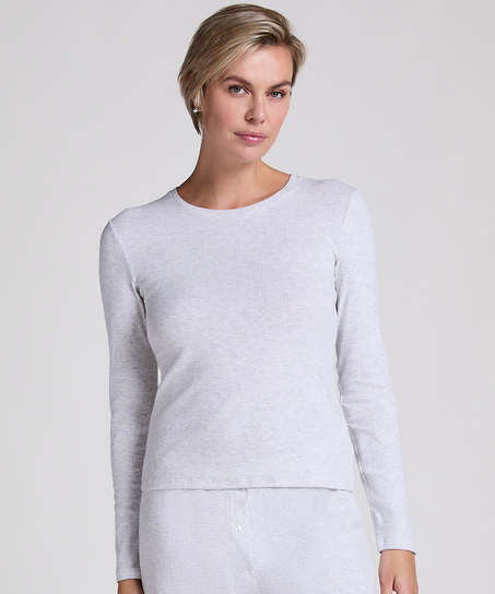 Pyjama top Pointelle, Gray