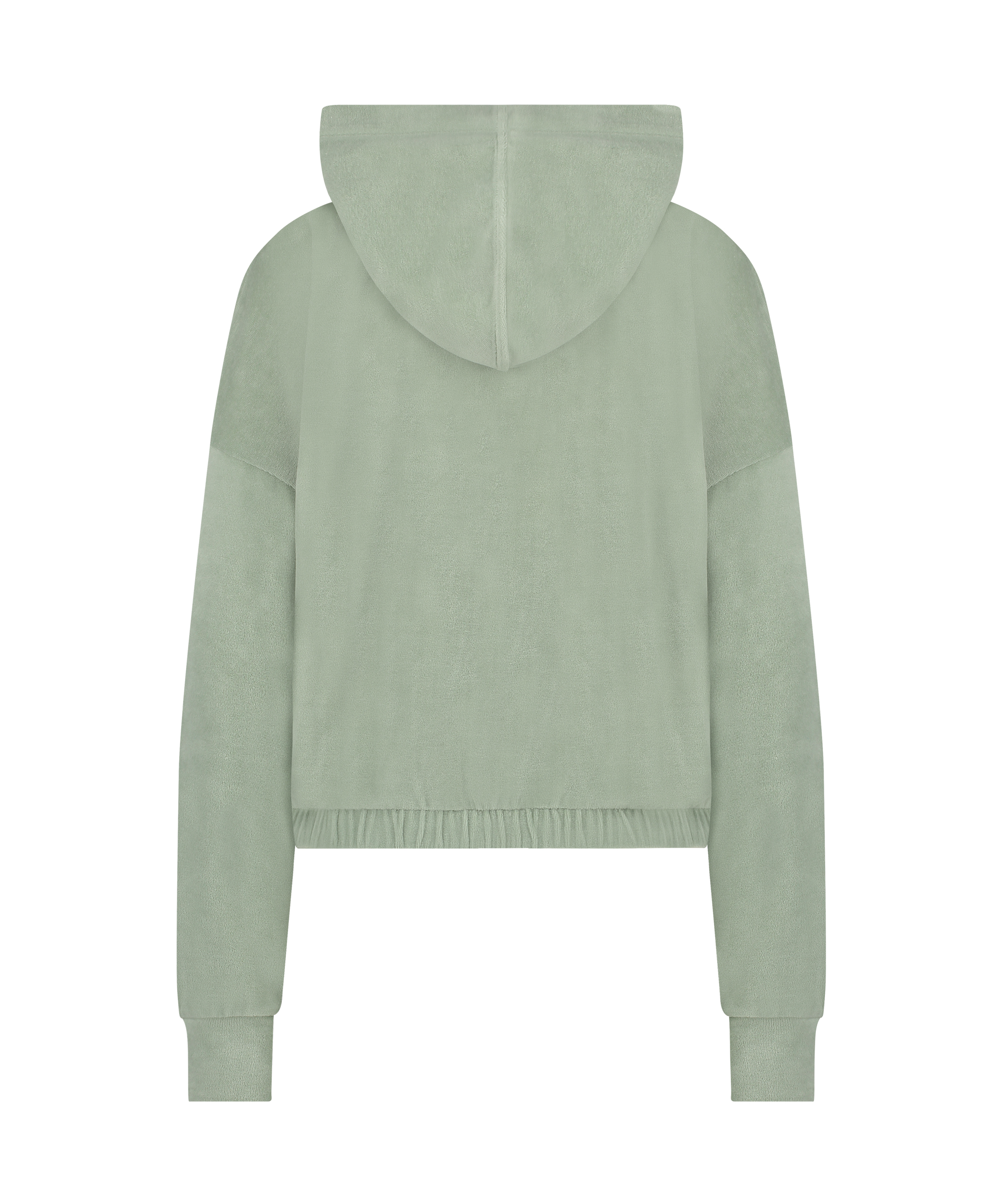 Velours Long-Sleeved Jacket, Green, main