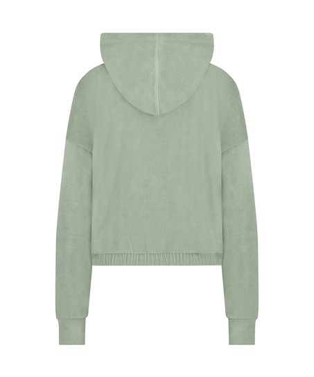 Velours Long-Sleeved Jacket, Green