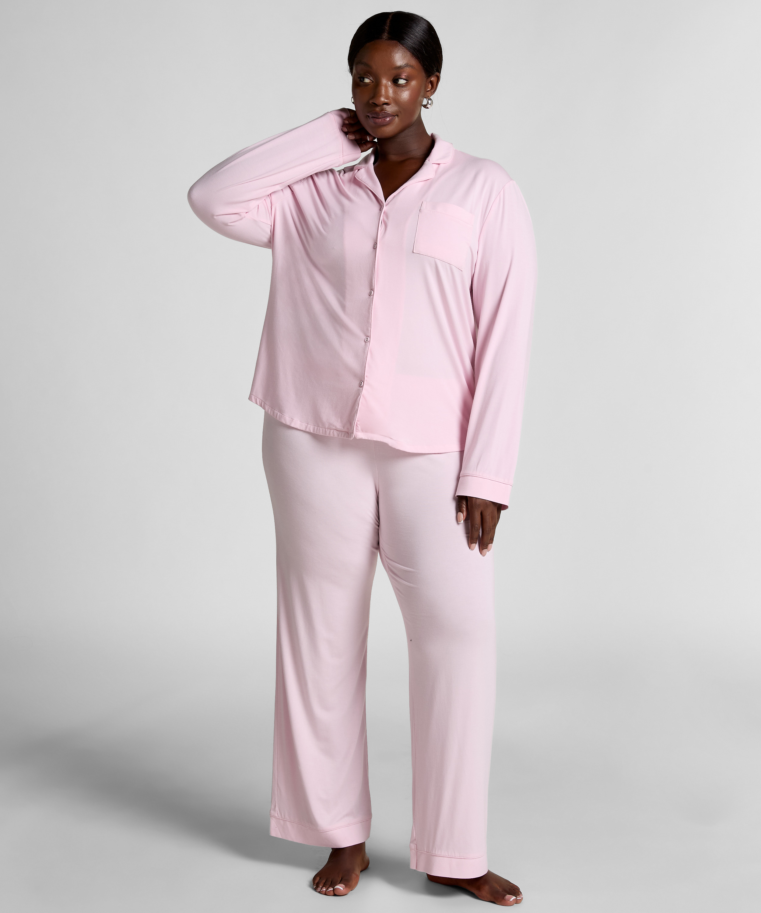 Essential Jersey Long-Sleeved Jacket, Pink, main