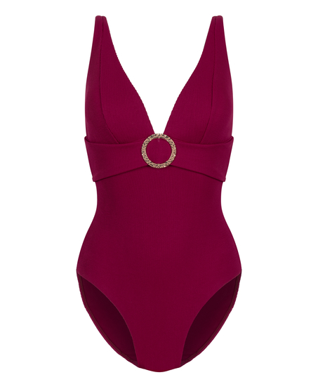 Crinkle Ring Bathingsuit, Red