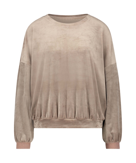 Lurex velours top, Brown