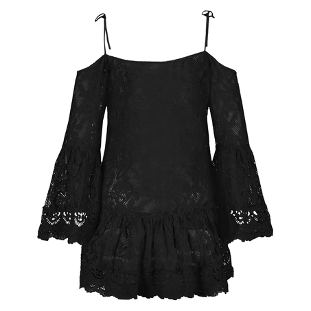 Allover Lace Tunic, Black