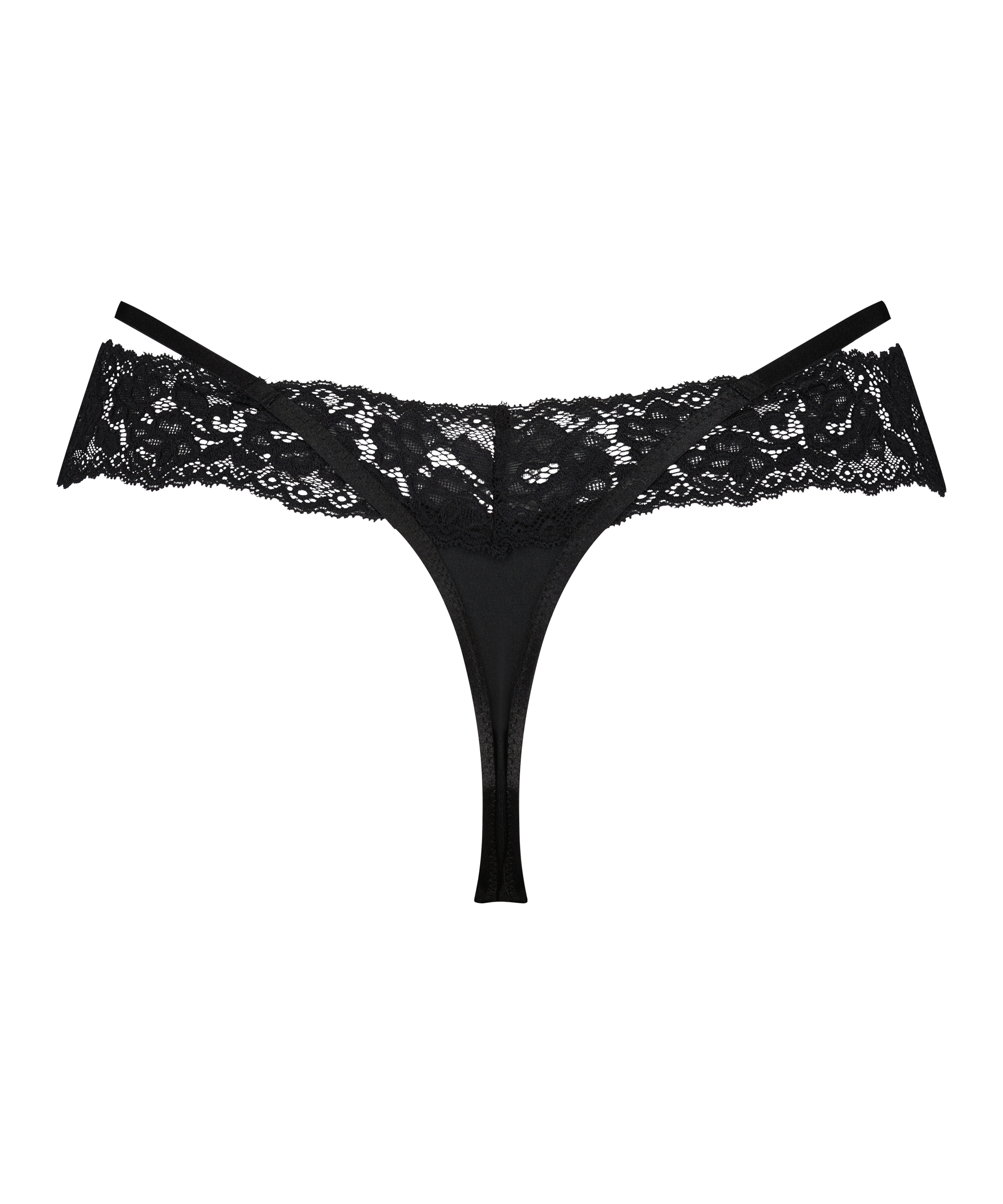 Elliena Extra Low V Thong, Black, main