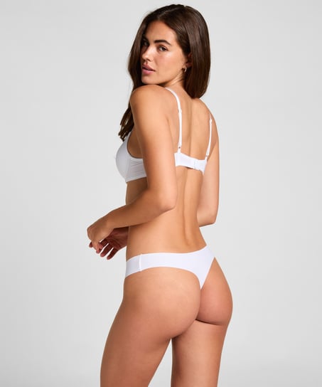 Plunge Padded Underwired Bra, White