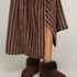 Slipper Boot Faux Suede, Brown