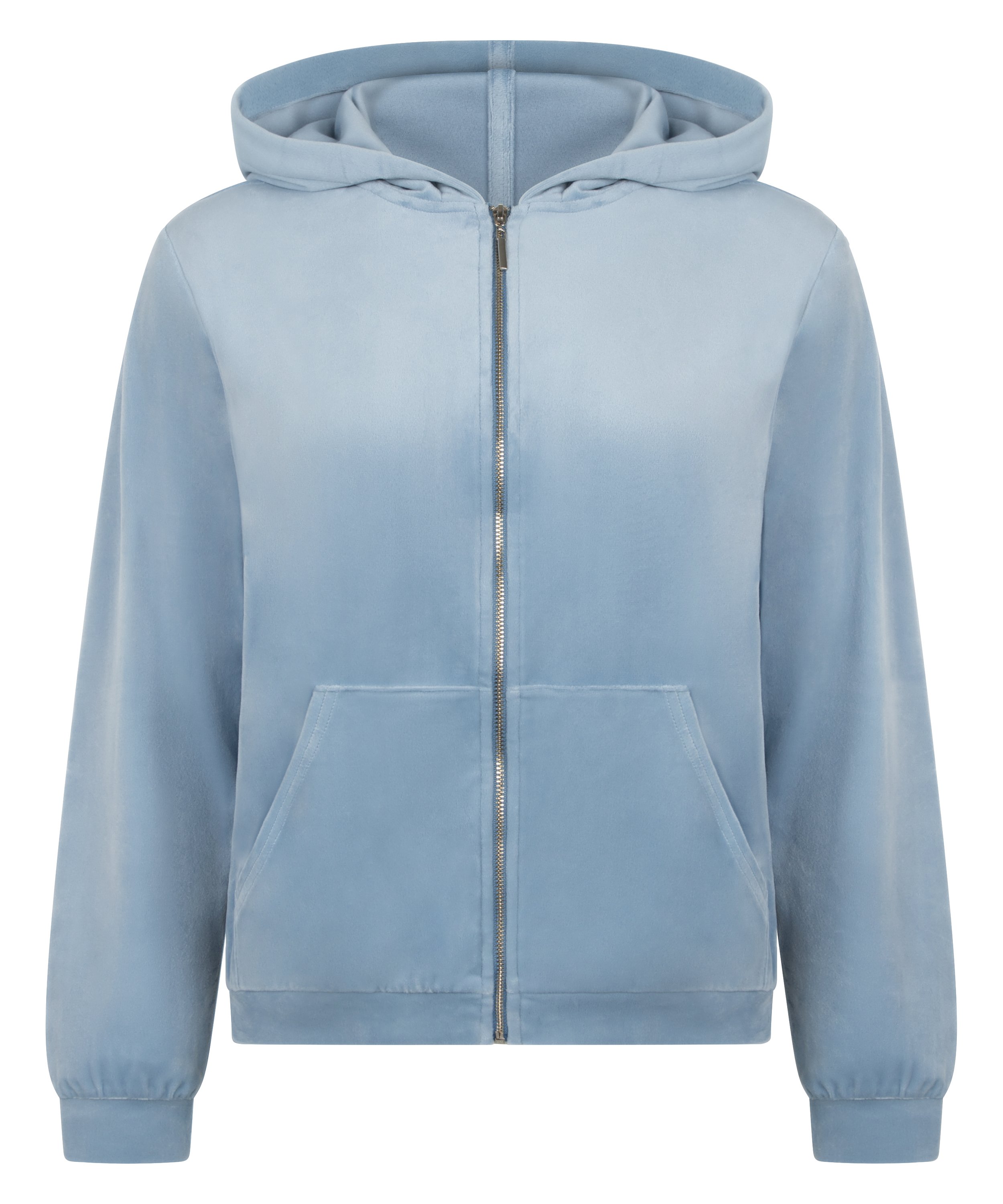 Velour hoodie jacket, Blue, main