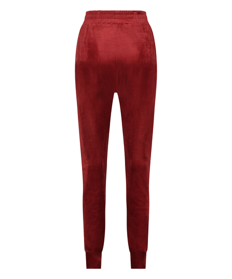 Velour Jogging Bottoms, Red