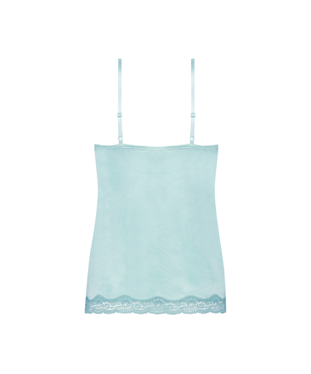 Velours Lace Cami Top, Green