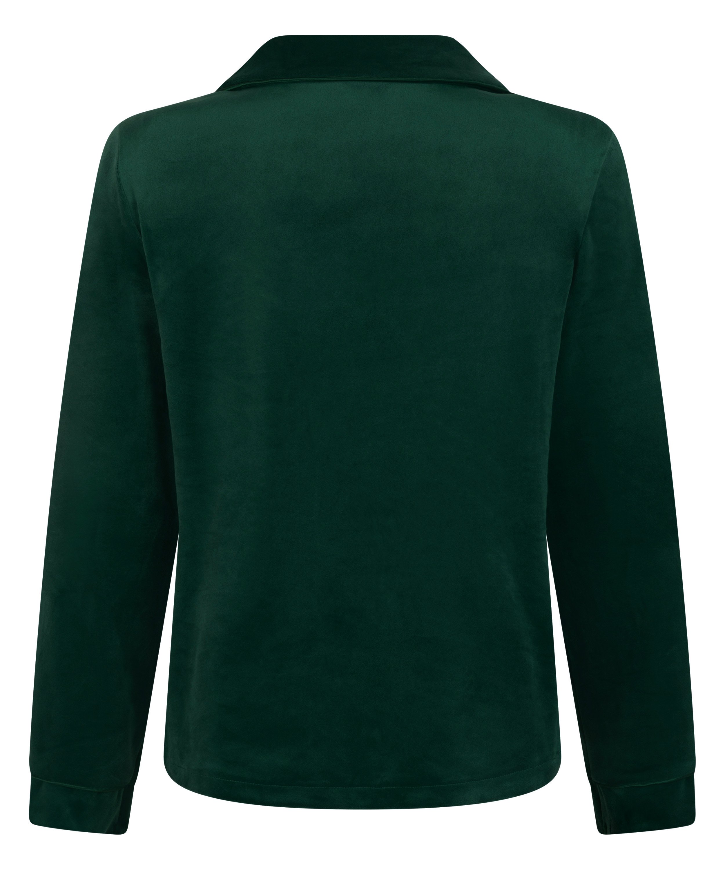 Velours Long-Sleeved Jacket, Green, main