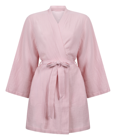 Muslin Robe Short, Pink