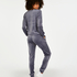 Velour Shimmer Tape Petite jogging bottoms, Gray