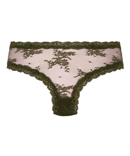 V-shaped Brazilian knickers mesh, Green