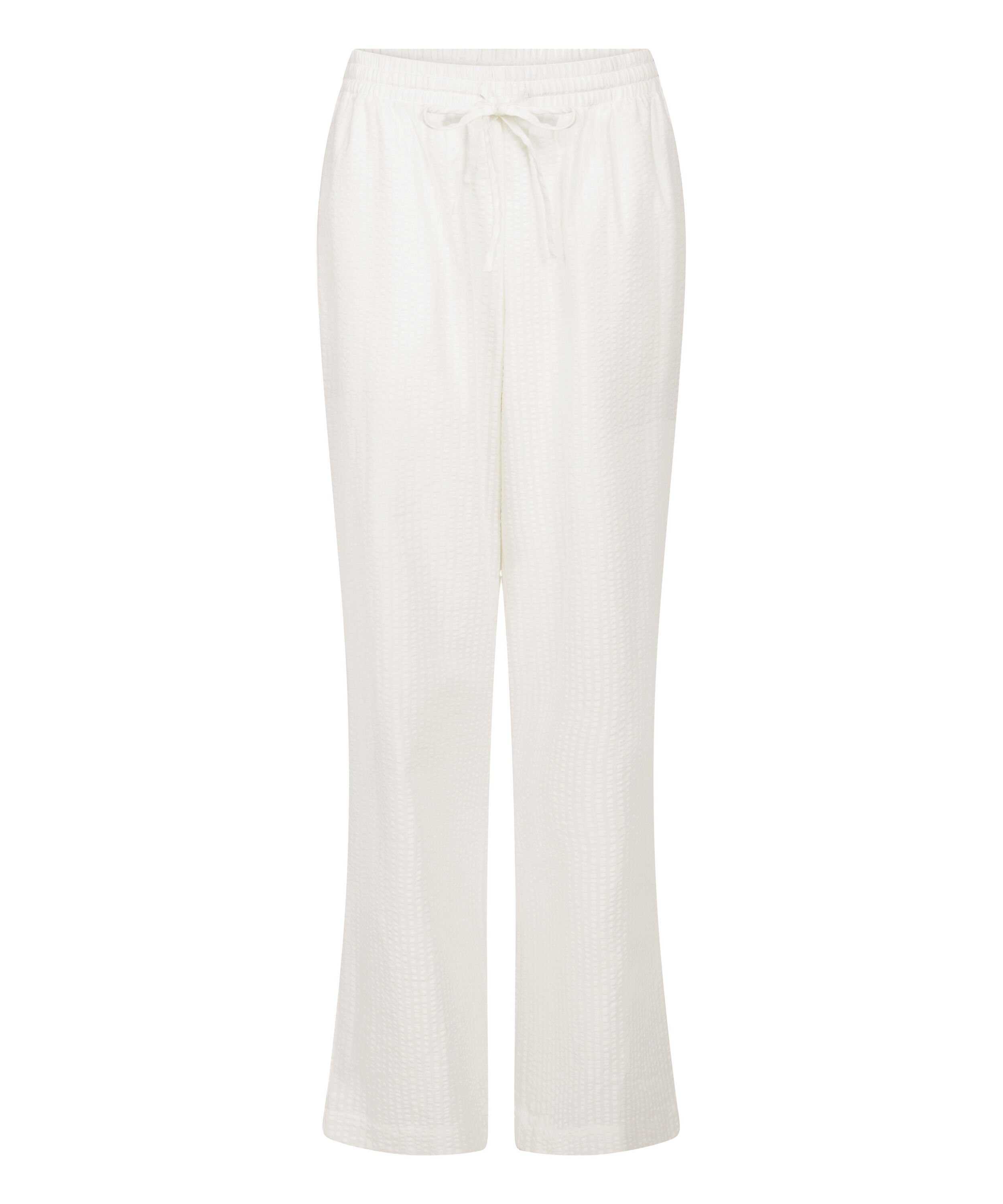 Seersucker Cotton Pyjama Pants, White