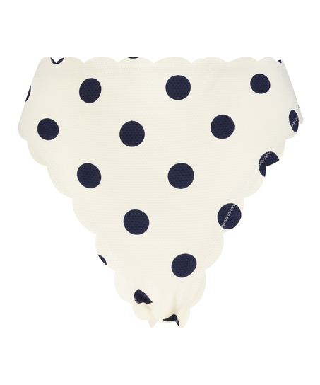 Scallop high-cut bikini bottoms, White