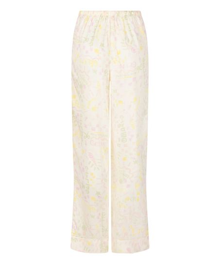 Satin Trousers, White
