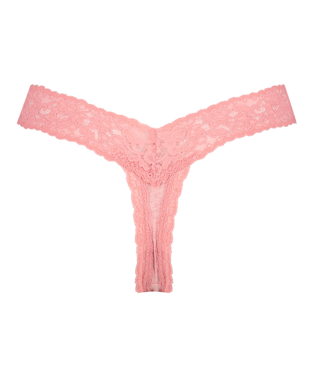 Cotton extra low thong, Pink
