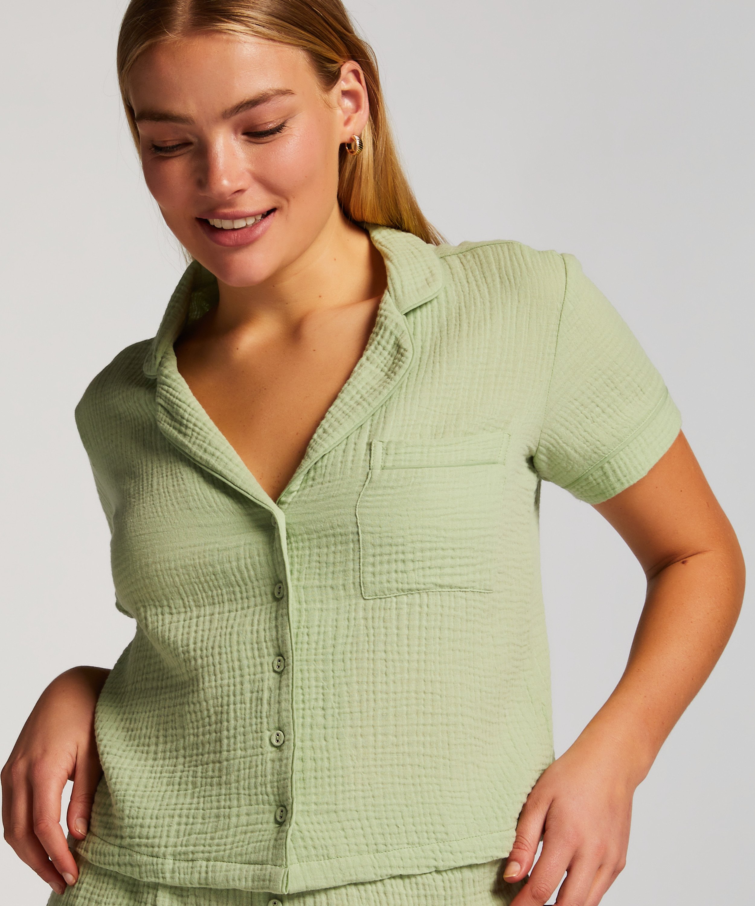 Pyjama Top, Green, main