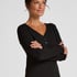 Henley Pyjama Top, Black