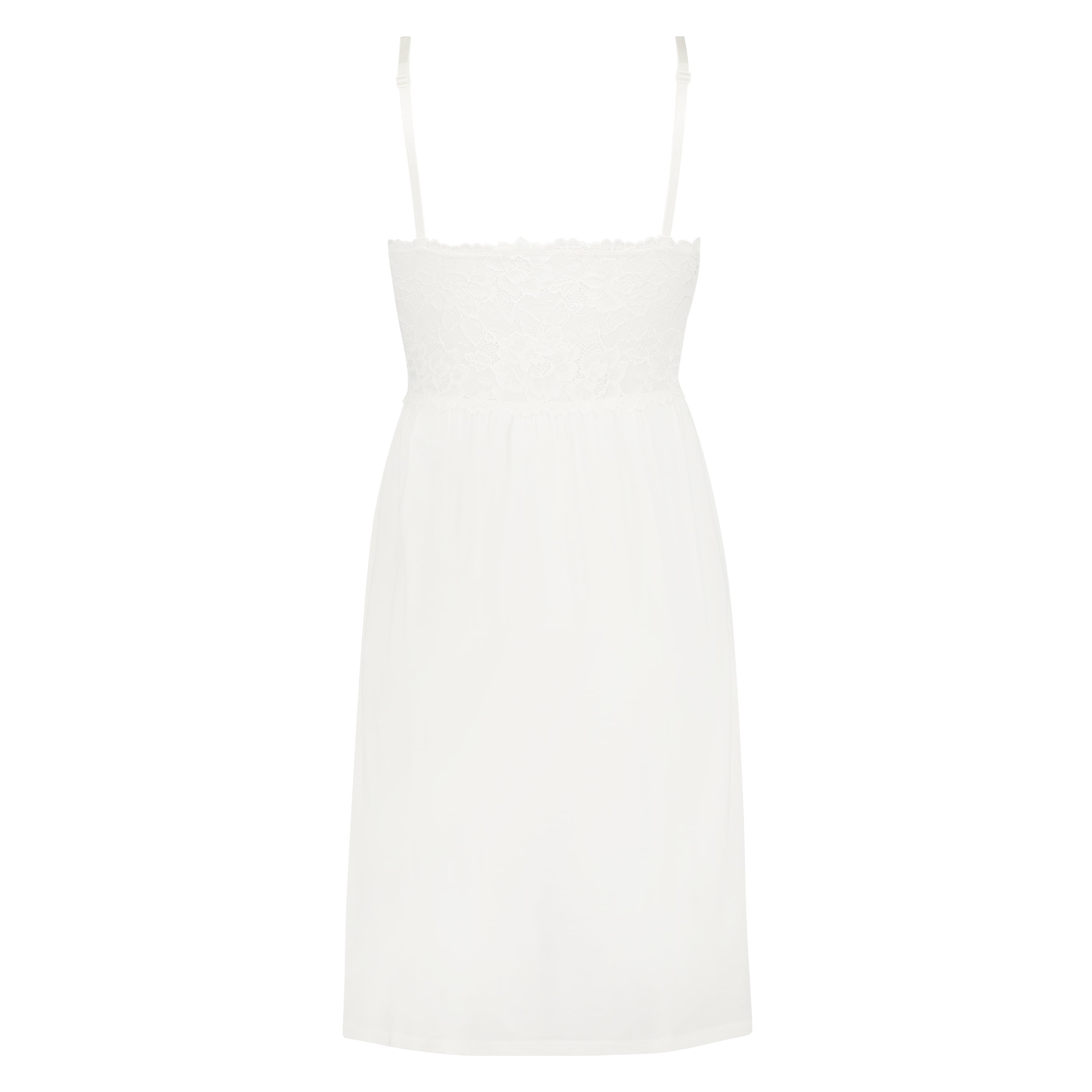Nora Lace Slip Dress, White, main