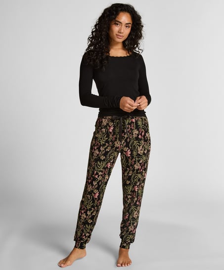 Jersey Pyjama Pants, Black