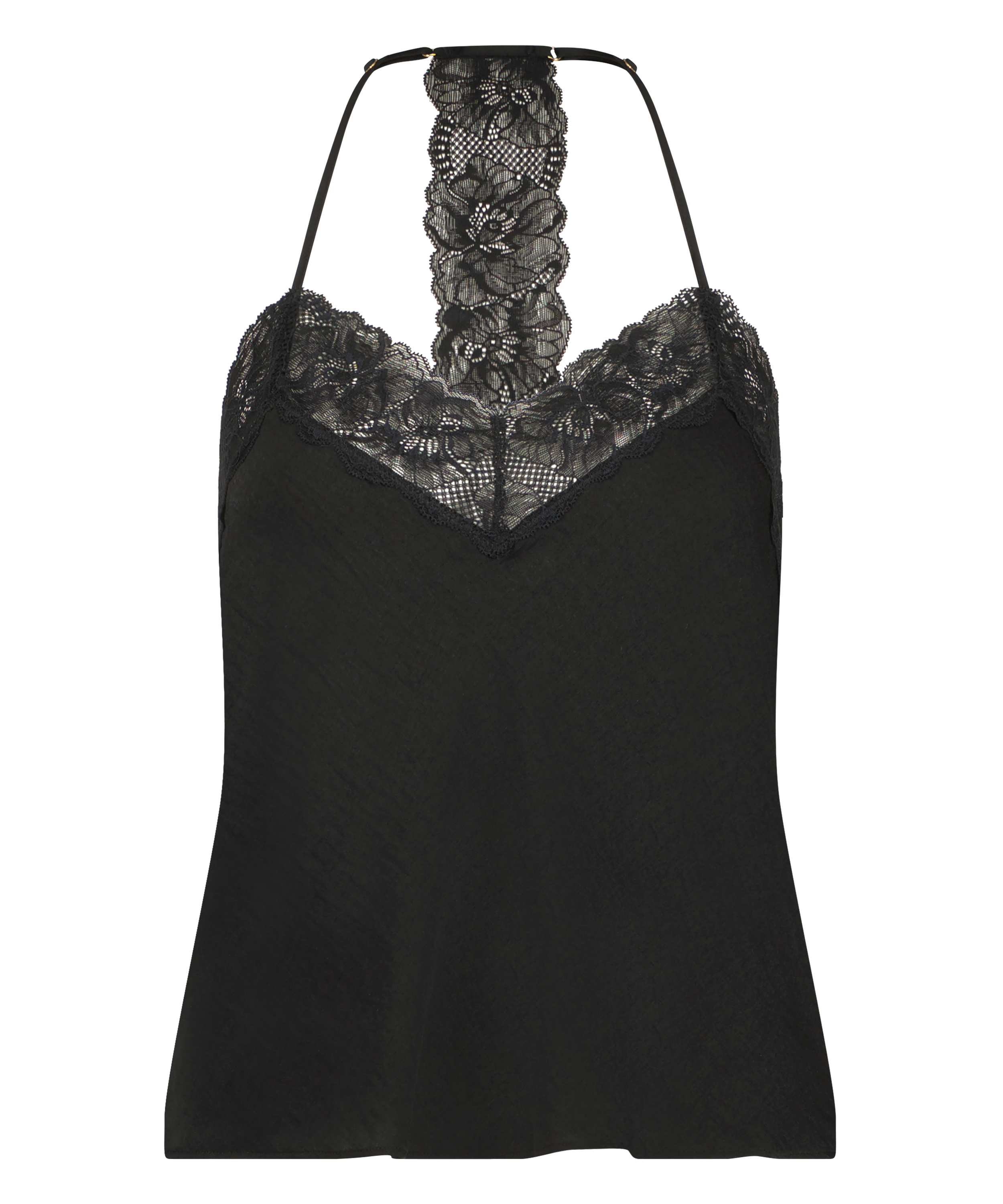Satin Cami Top, Black, main