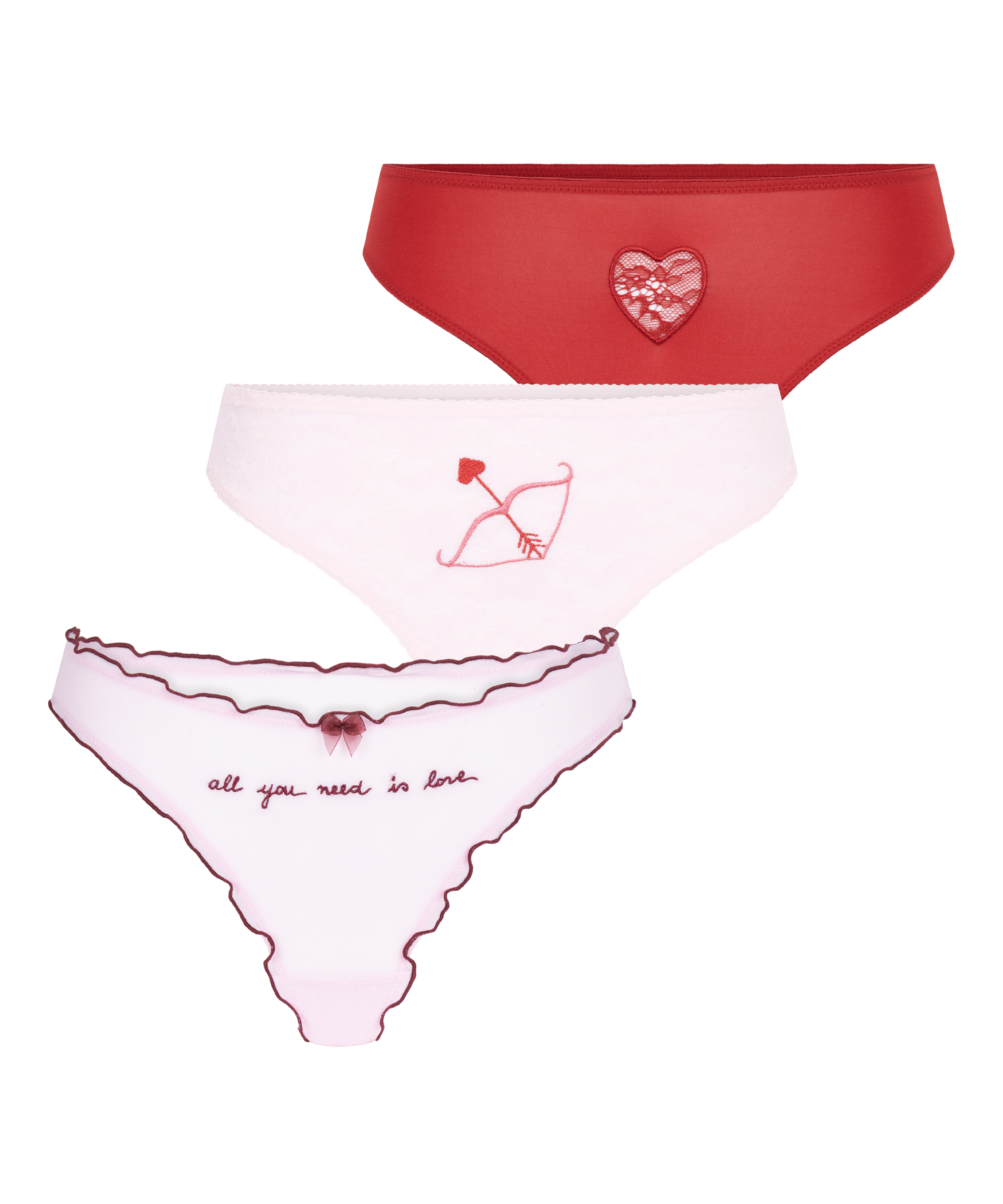 Valentine Thong 3-Pack Giftset, Pink, main
