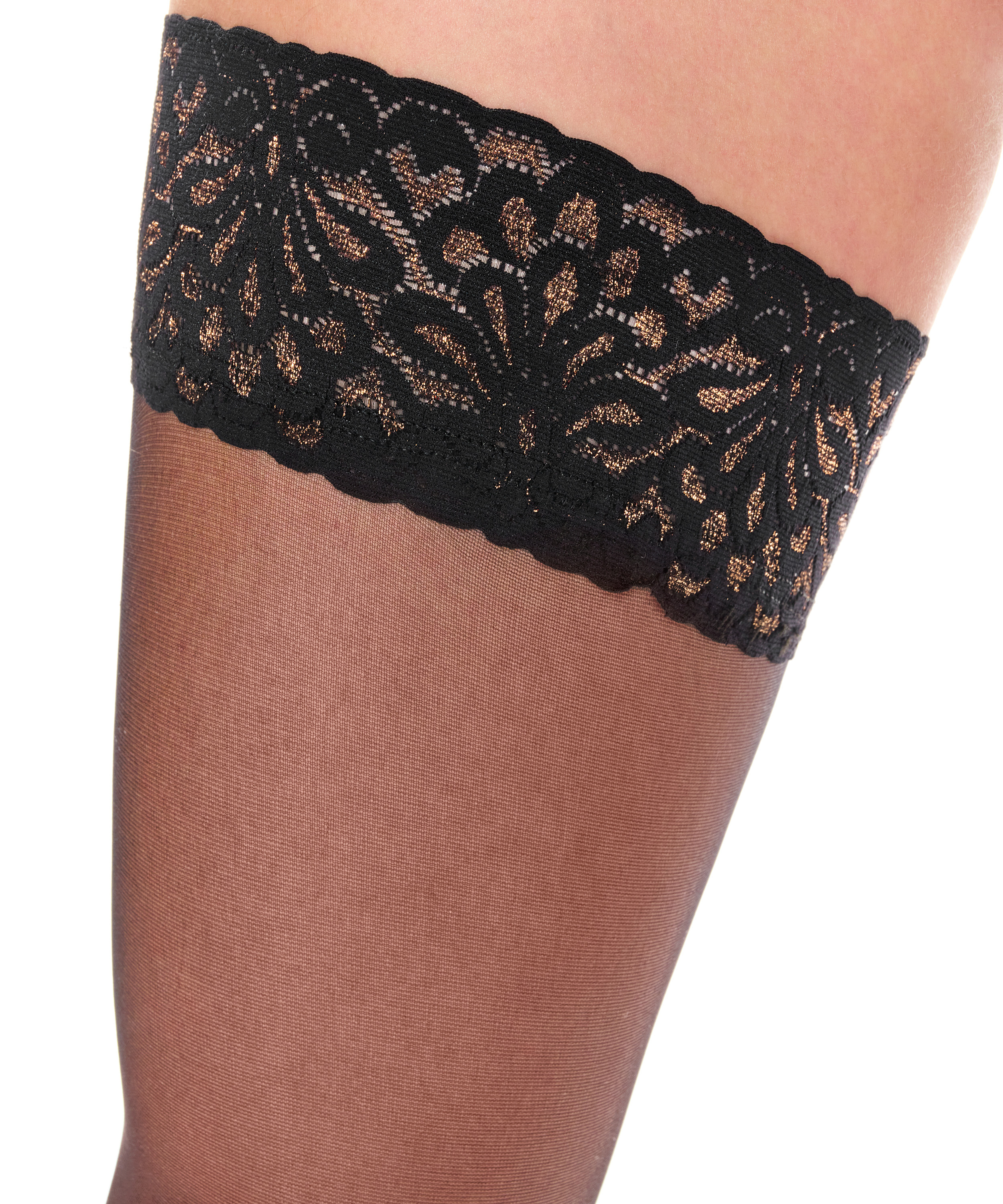 Lexi 30 Denier Stay Ups, Brown, main