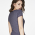 Ribbed Short-Sleeved V-Neck Pyjama Top, Gray