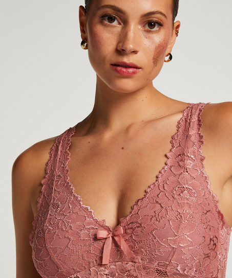 Nora Lace Slip Dress, Pink
