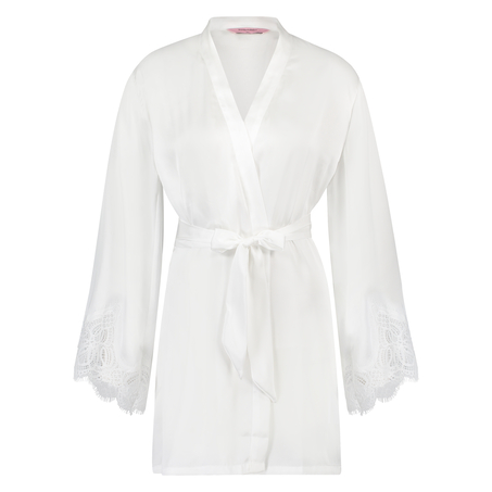 Satin Kimono, White