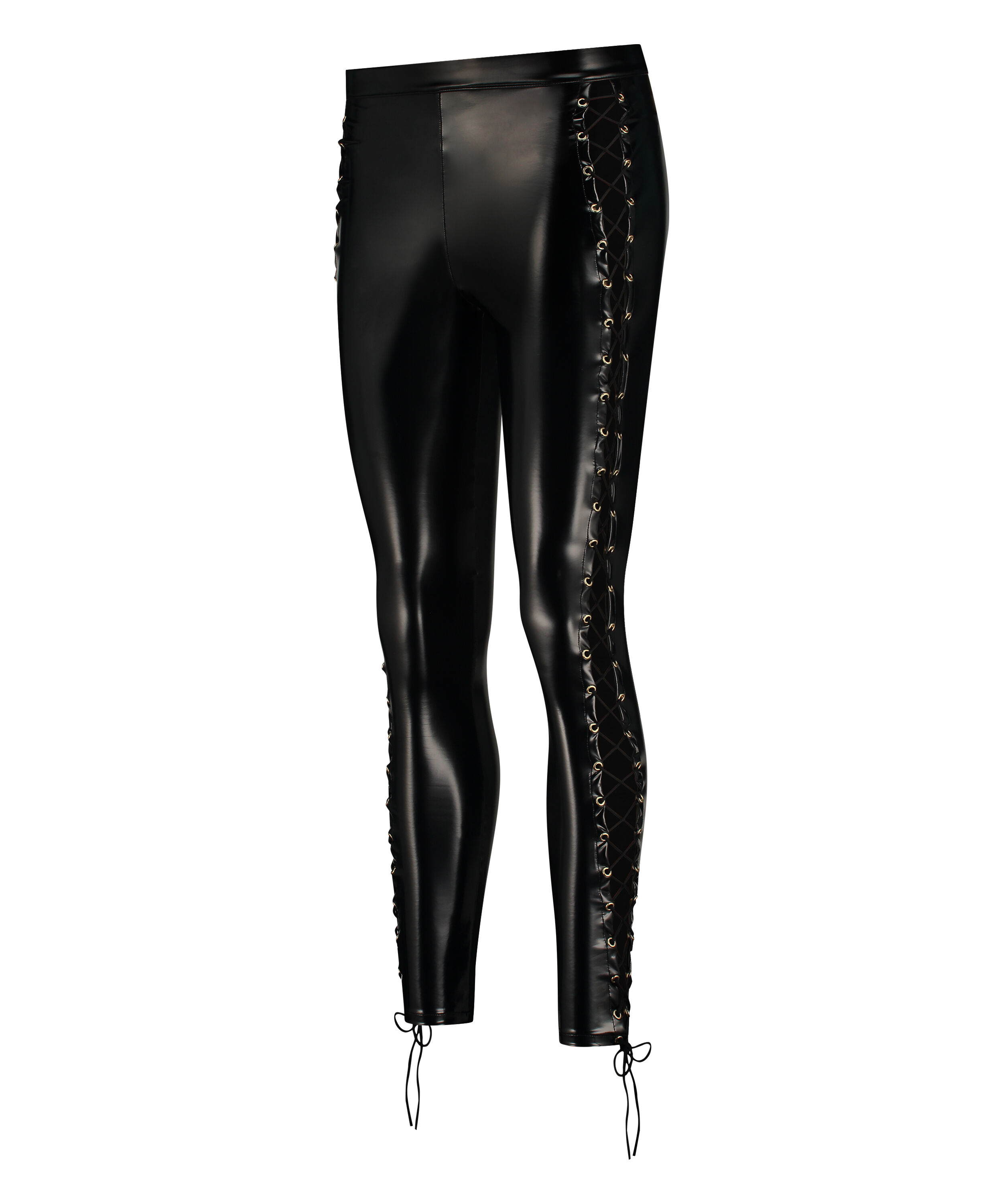 Lace-up leggings, Black