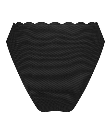 Scallop Rio Bikini Bottoms, Black