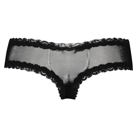 V-shaped Brazilian knickers mesh, Black